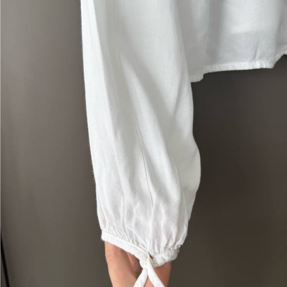 Super Soft Off Shoulder Embroidered White Boho Top - Picture 7 of 11